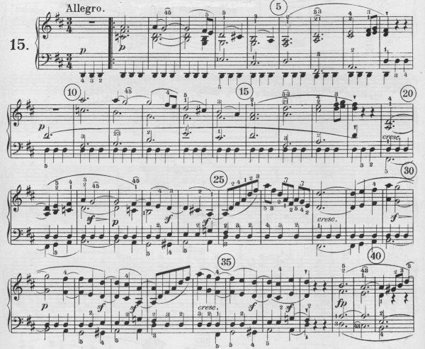 Opening of first movement of Beethoven Sonata, Op. 28