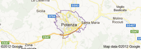 Map of Potenza, Italy