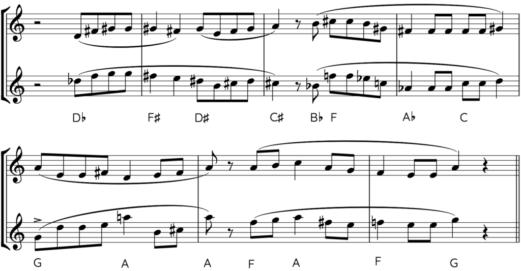 Score excerpts from Satie's "Socrate" and Cage's "Cheap Imitation"