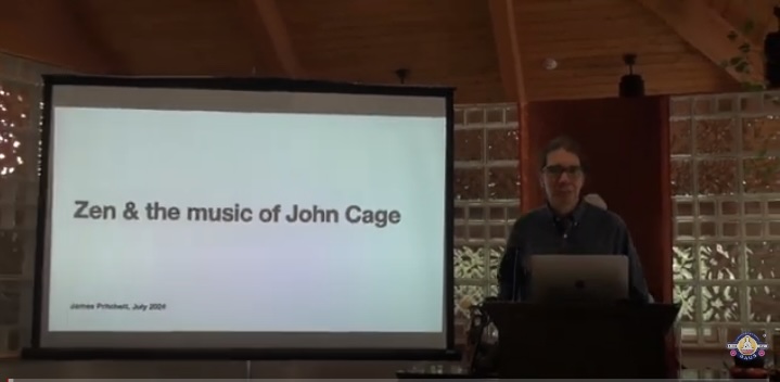 Me giving the lecture on Zen and Cage at Chuang Yen Monastery